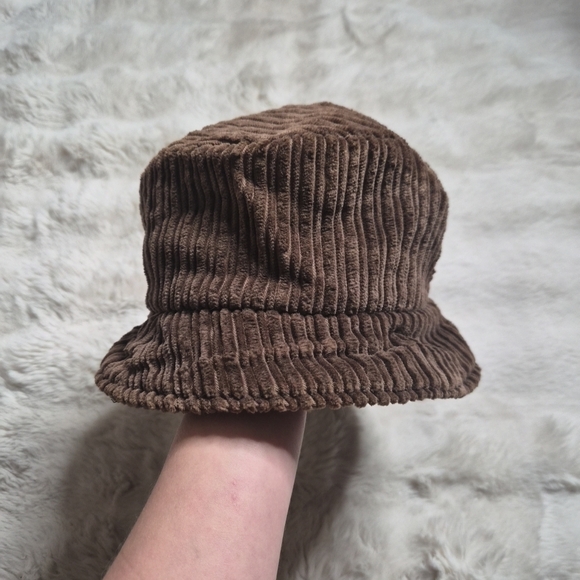 Vintage Brown Corduroy Bucket Hat Fall Winter 90s Indie Sleaze Sleeze Goblincore - Picture 2 of 9